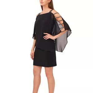 Rhinestone Strap Cocktail Dress | Cold Shoulder incredible silhouette XL